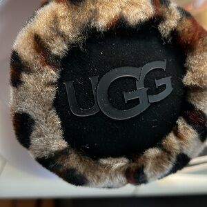 UGG Black and Brown Leopard Print Earmuffs